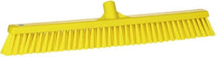 Vikan - 24" Combo Duty Synthetic Push Broom - 2" Bristle Length, Plastic Block, European Threaded Handle Connection - Exact Tooling
