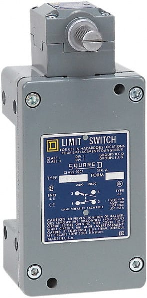 Square D - SPDT, NC/NO, 600 Volt Screw Terminal, Rotary Head Actuator, General Purpose Limit Switch - 1, 2, 4, 6, 12, 13, 6P NEMA Rating, IP67 IPR Rating - Exact Tooling