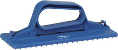Vikan - 9" Long x 3-3/4" Wide Scouring Pad Holder - Blue - Exact Tooling