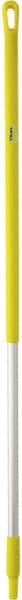 Vikan - 51 x 1-1/4" Aluminum Squeegee Handle - European Threaded Connection, Yellow - Exact Tooling