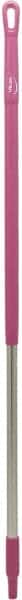 Vikan - 51 x 1-1/4" Aluminum Squeegee Handle - European Threaded Connection, Pink - Exact Tooling