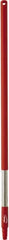 Vikan - 59 x 1-1/4" Fiberglass Squeegee Handle - European Threaded Connection, Red - Exact Tooling