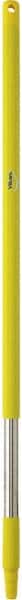 Vikan - 39-1/2 x 1-1/4" Stainless Steel Squeegee Handle - European Threaded Connection, Yellow - Exact Tooling