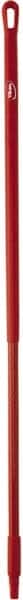 Vikan - 51 x 1-1/4" Fiberglass Squeegee Handle - European Threaded Connection, Red - Exact Tooling