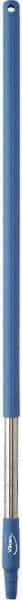 Vikan - 39-1/2 x 1-1/4" Stainless Steel Squeegee Handle - European Threaded Connection, Blue - Exact Tooling