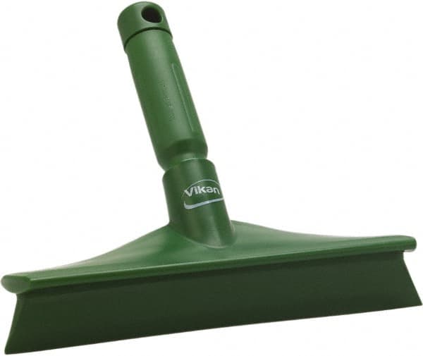 Vikan - 9.84" Rubber Blade Bench Squeegee - Single Edge, Green, Plastic Holder - Exact Tooling