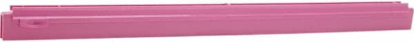 Vikan - 24" Rubber Blade Squeegee Refill - Double Edge, Pink, Plastic Holder - Exact Tooling