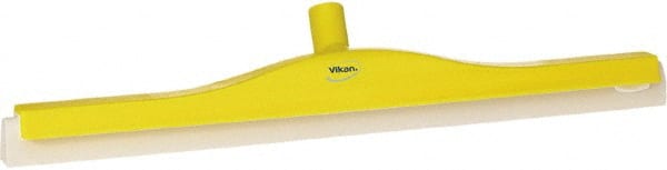 Vikan - 24" Foam Rubber Blade Floor Squeegee - Double Edge, Yellow, Plastic Holder - Exact Tooling