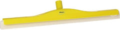 Vikan - 24" Foam Rubber Blade Floor Squeegee - Double Edge, Yellow, Plastic Holder - Exact Tooling