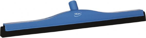 Vikan - 24" Foam Rubber Blade Bench Squeegee - Double Edge, Blue, Plastic Holder - Exact Tooling