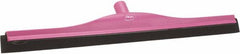 Vikan - 24" Foam Rubber Blade Bench Squeegee - Double Edge, Pink, Plastic Holder - Exact Tooling