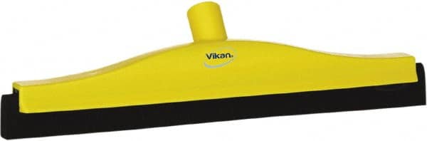 Vikan - 16" Foam Rubber Blade Bench Squeegee - Double Edge, Yellow, Plastic Holder - Exact Tooling