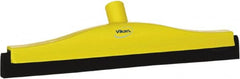 Vikan - 16" Foam Rubber Blade Bench Squeegee - Double Edge, Yellow, Plastic Holder - Exact Tooling
