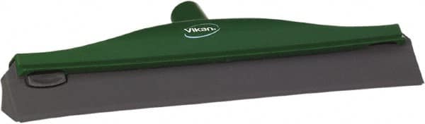 Vikan - 16" Rubber Blade Ceiling Squeegee - Double Edge, Green, Plastic Holder - Exact Tooling