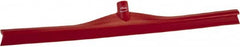 Vikan - 27.56" Rubber Blade Floor Squeegee - Single Edge, Red, Plastic Holder - Exact Tooling