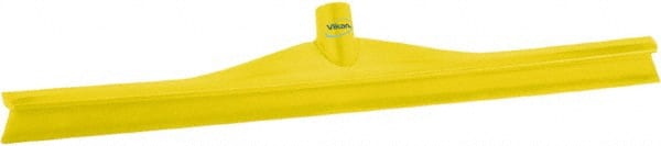 Vikan - 23.62" Rubber Blade Floor Squeegee - Single Edge, Yellow, Plastic Holder - Exact Tooling