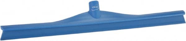 Vikan - 23.62" Rubber Blade Floor Squeegee - Single Edge, Blue, Plastic Holder - Exact Tooling