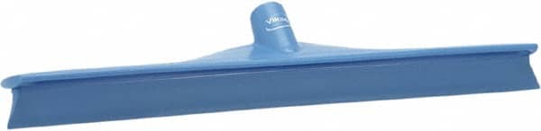 Vikan - 19.67" Rubber Blade Floor Squeegee - Single Edge, Blue, Plastic Holder - Exact Tooling