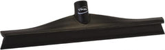 Vikan - 15-3/4" Rubber Blade Floor Squeegee - Single Edge, Black, Plastic Holder - Exact Tooling