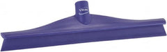 Vikan - 15-3/4" Rubber Blade Floor Squeegee - Single Edge, Purple, Plastic Holder - Exact Tooling