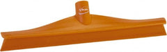 Vikan - 15-3/4" Rubber Blade Floor Squeegee - Single Edge, Orange, Plastic Holder - Exact Tooling