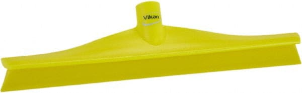 Vikan - 15-3/4" Rubber Blade Floor Squeegee - Single Edge, Yellow, Plastic Holder - Exact Tooling