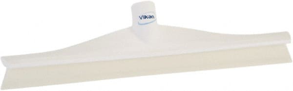 Vikan - 15-3/4" Rubber Blade Floor Squeegee - Single Edge, White, Plastic Holder - Exact Tooling