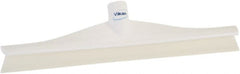 Vikan - 15-3/4" Rubber Blade Floor Squeegee - Single Edge, White, Plastic Holder - Exact Tooling