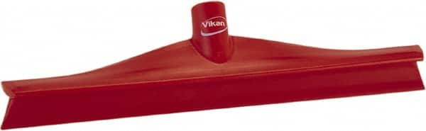 Vikan - 15-3/4" Rubber Blade Floor Squeegee - Single Edge, Red, Plastic Holder - Exact Tooling