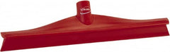 Vikan - 15-3/4" Rubber Blade Floor Squeegee - Single Edge, Red, Plastic Holder - Exact Tooling