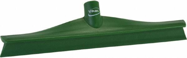Vikan - 15-3/4" Rubber Blade Floor Squeegee - Single Edge, Green, Plastic Holder - Exact Tooling
