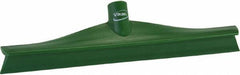 Vikan - 15-3/4" Rubber Blade Floor Squeegee - Single Edge, Green, Plastic Holder - Exact Tooling