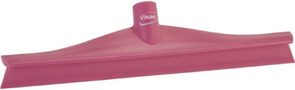Vikan - 15-3/4" Rubber Blade Floor Squeegee - Single Edge, Pink, Plastic Holder - Exact Tooling