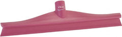 Vikan - 15-3/4" Rubber Blade Floor Squeegee - Single Edge, Pink, Plastic Holder - Exact Tooling