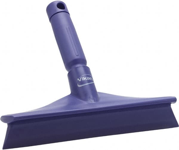 Vikan - 9.84" Rubber Blade Bench Squeegee - Single Edge, Purple, Plastic Holder - Exact Tooling