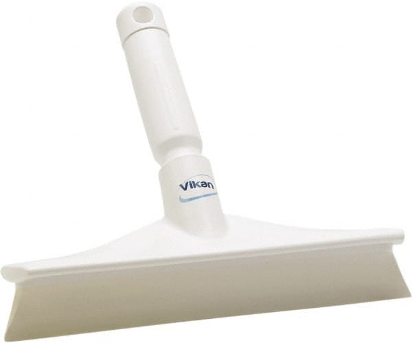 Vikan - 9.84" Rubber Blade Bench Squeegee - Single Edge, White, Plastic Holder - Exact Tooling