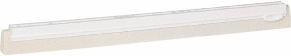 Vikan - 20" Foam Rubber Blade Squeegee Refill - Double Edge, White, Plastic Holder - Exact Tooling