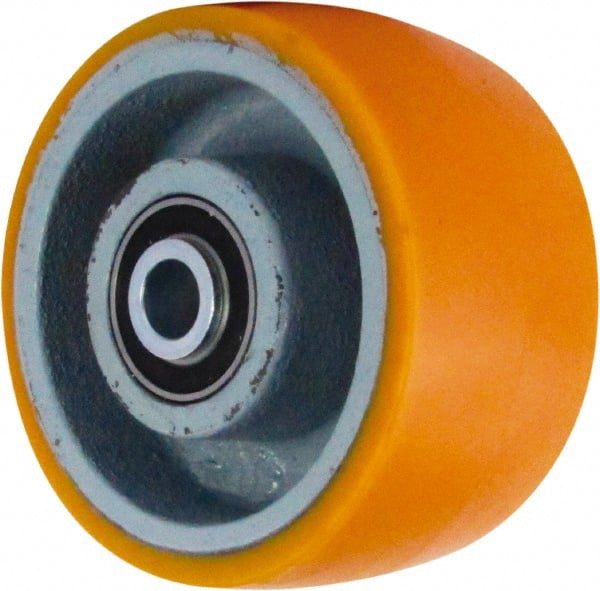 Caster Connection - 6 Inch Diameter x 3 Inch Wide, Polyurethane on Iron Caster Wheel - 2,000 Lb. Capacity, 3-1/4 Inch Hub Length, 3/4 Inch Axle Diameter, Sealed Precision Ball Bearing - Exact Tooling