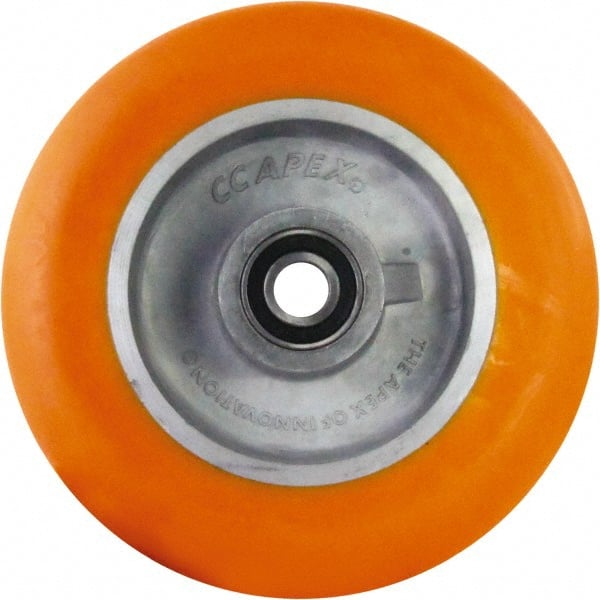 Caster Connection - 8 Inch Diameter x 2 Inch Wide, Polyurethane on Aluminum Caster Wheel - 1,250 Lb. Capacity, 2.2 Inch Hub Length, 1/2 Inch Axle Diameter, Sealed Precision Ball Bearing - Exact Tooling