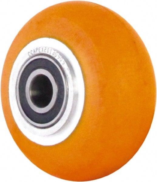 Caster Connection - 4 Inch Diameter x 2 Inch Wide, Polyurethane on Aluminum Caster Wheel - 650 Lb. Capacity, 2.2 Inch Hub Length, 1/2 Inch Axle Diameter, Sealed Precision Ball Bearing - Exact Tooling