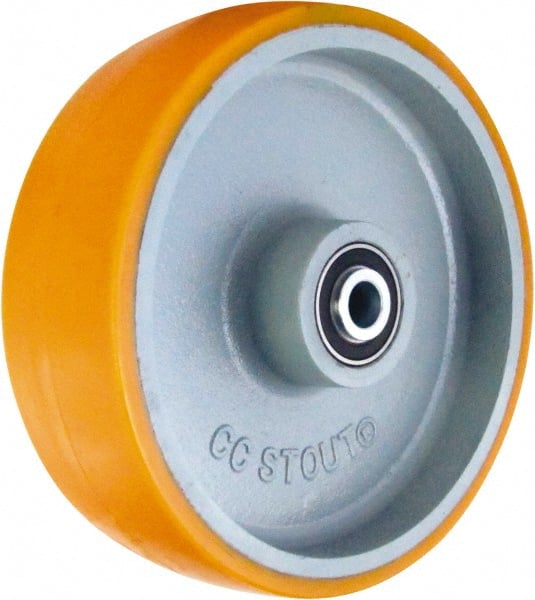 Caster Connection - 10 Inch Diameter x 3 Inch Wide, Polyurethane on Iron Caster Wheel - 2,750 Lb. Capacity, 3-1/4 Inch Hub Length, 3/4 Inch Axle Diameter, Sealed Precision Ball Bearing - Exact Tooling