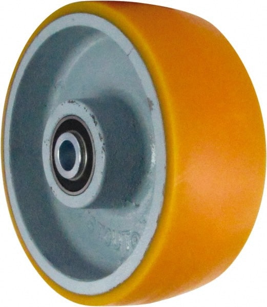 Caster Connection - 8 Inch Diameter x 3 Inch Wide, Polyurethane on Iron Caster Wheel - 2,300 Lb. Capacity, 3-1/4 Inch Hub Length, 3/4 Inch Axle Diameter, Sealed Precision Ball Bearing - Exact Tooling