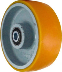 Caster Connection - 8 Inch Diameter x 3 Inch Wide, Polyurethane on Iron Caster Wheel - 2,300 Lb. Capacity, 3-1/4 Inch Hub Length, 3/4 Inch Axle Diameter, Sealed Precision Ball Bearing - Exact Tooling