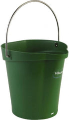 Vikan - 1-1/2 Gal, Polypropylene Round Green Single Pail with Pour Spout - Handle Included - Exact Tooling