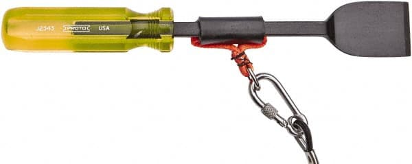 Proto - Stiff Steel Straight Scraper Set - 1-1/2" Blade Width x 6-1/4" Blade Length, Soft Grip Handle - Exact Tooling