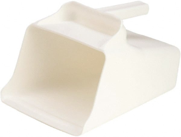 Remco - 128 oz White Polypropylene Flat Bottom Scoop - 8.7" Wide x 6.7" Deep Bowl, 11" OAL - Exact Tooling