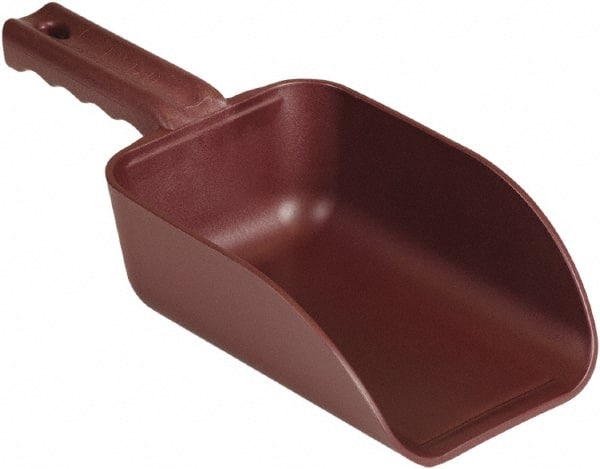 Remco - 32 oz Red Polypropylene & Semi-Ferrous Additive Flat Bottom Scoop - 4.3" Wide x 3" Deep Bowl, 11-1/2" OAL - Exact Tooling