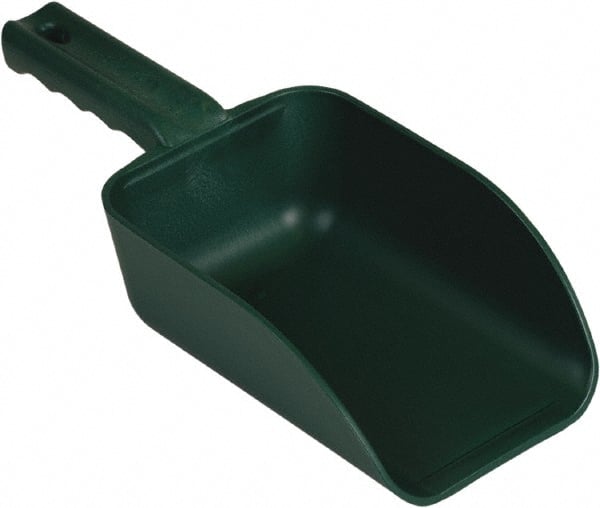 Remco - 32 oz Green Polypropylene & Semi-Ferrous Additive Flat Bottom Scoop - 4.3" Wide x 3" Deep Bowl, 11-1/2" OAL - Exact Tooling