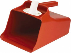 Remco - 128 oz Red Polypropylene Flat Bottom Scoop - 8.7" Wide x 7.3" Deep Bowl, 11" OAL - Exact Tooling