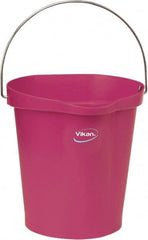 Vikan - 3 Gal, Polypropylene Round Pink Single Pail with Pour Spout - Handle Included - Exact Tooling